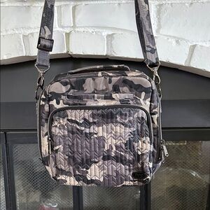 lug Ranger Gray Camouflage Quilted Messenger Crossbody Bag